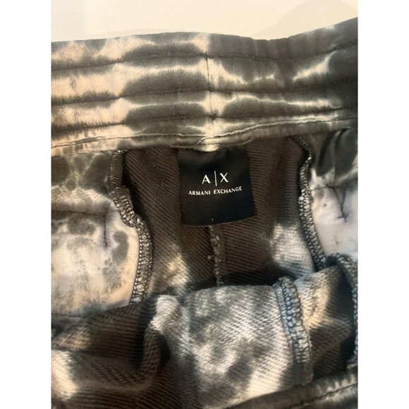A/X Armani Exchange Tie-Dye Black & White Drawstring Shorts - Picture 4 of 10